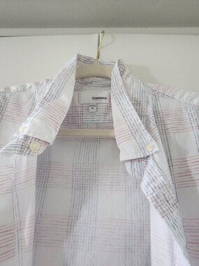 Sonoma Men’s Red White Blue Button Up Shirt XL